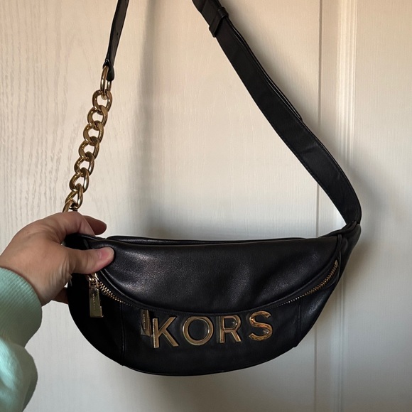 Michael Kors Handbags - Michael Kors Black and Gold Crossbody Bag